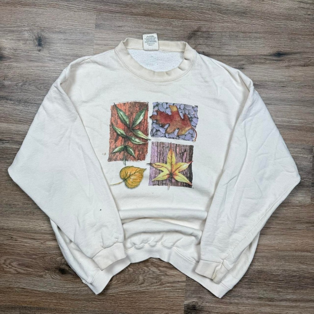 Maze Nature Graphic Crewneck Sweatshirt Off White Mens M